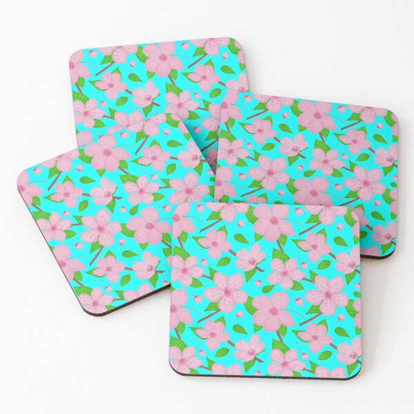 Item preview, Cherry blossom pattern - aqua designed and sold by Juliana  Costa.