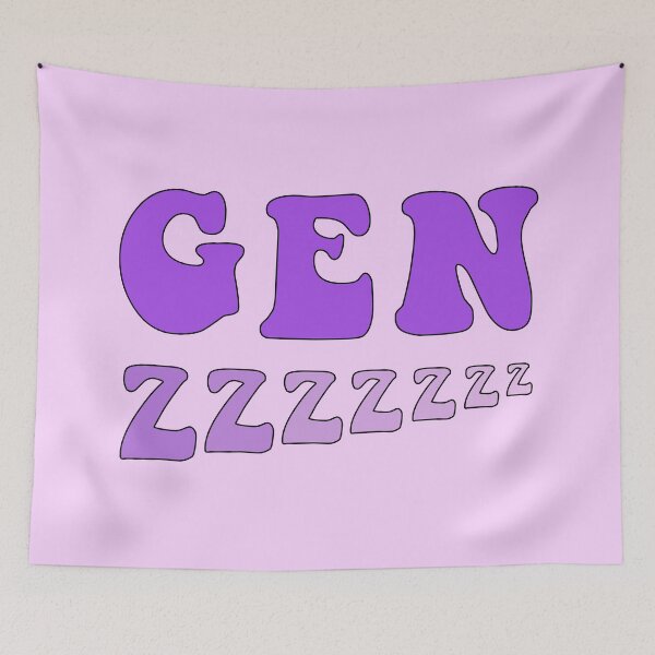 Item preview, Sleepy Gen Z Purple designed and sold by Gold Star Creative.