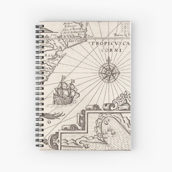 Dark Academia maps aesthetic Spiral Notebook