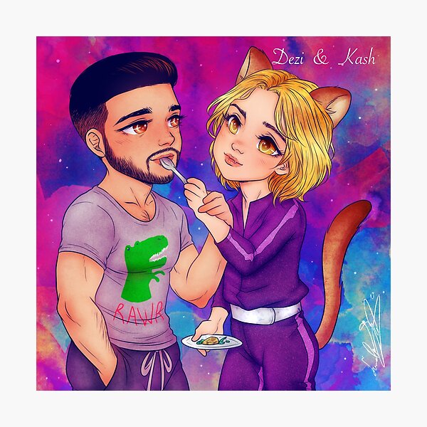 Chibi of Dezi and Kash (His Royal Mate) Photographic Print