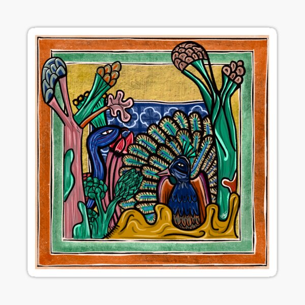 Vista previa del artículo con la obra «Pavo real», diseñado y vendido por SignumNoemiArt.