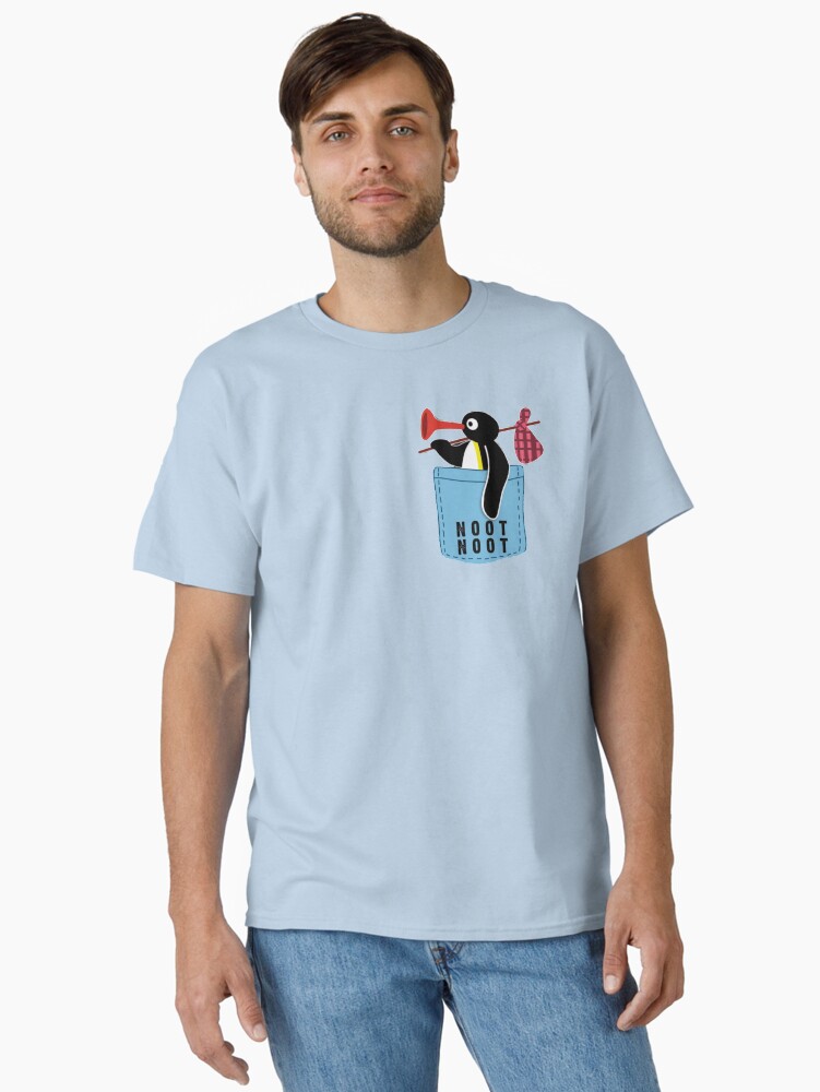 Imagen 1 de 7, Camiseta clásica con la obra Mercancía oficial de Angry Pingu Noot Noot Pocket, diseñada y vendida por BeepPeepYT.