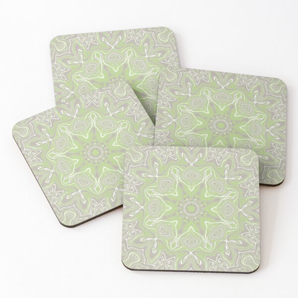 Item preview, Green Grey Kaleidoscopic Pattern designed and sold by ArtandPatterns1.