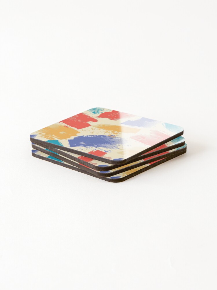 Thumbnail 4 of 5, Coasters (Set of 4), Funny Abstract Brush Stroke Pattern designed and sold by Ristinga.