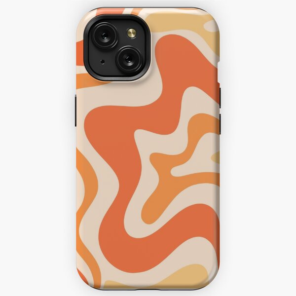Tangerine Liquid Swirl Retro Modern Abstract Pattern iPhone Tough Case