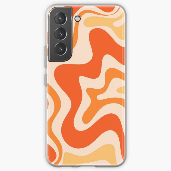 Tangerine Liquid Swirl Retro Modern Abstract Pattern Samsung Galaxy Soft Case
