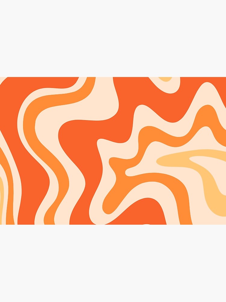 Tangerine Liquid Swirl Retro Modern Abstract Pattern by kierkegaard