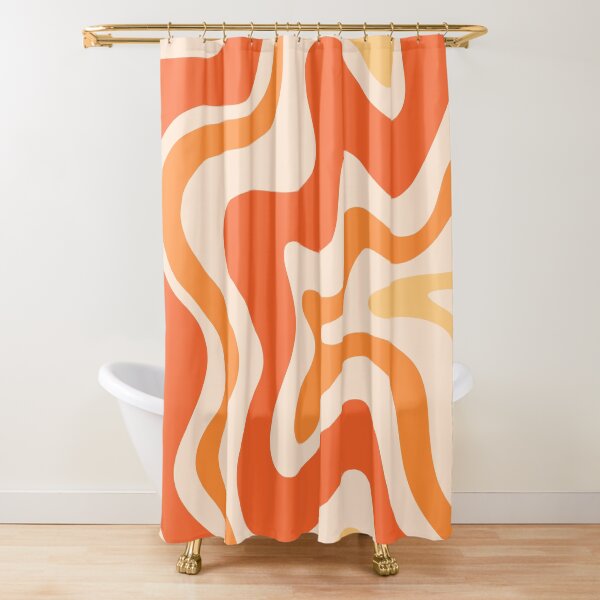 Item preview, Tangerine Liquid Swirl Retro Modern Abstract Pattern designed and sold by kierkegaard.