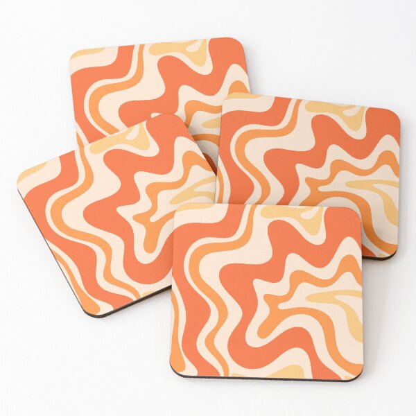 Item preview, Tangerine Liquid Swirl Retro Modern Abstract Pattern designed and sold by kierkegaard.