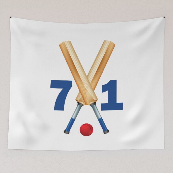 Item preview, Cricket number 71 - seventy one with bats and ball designed and sold by AllShirts21.