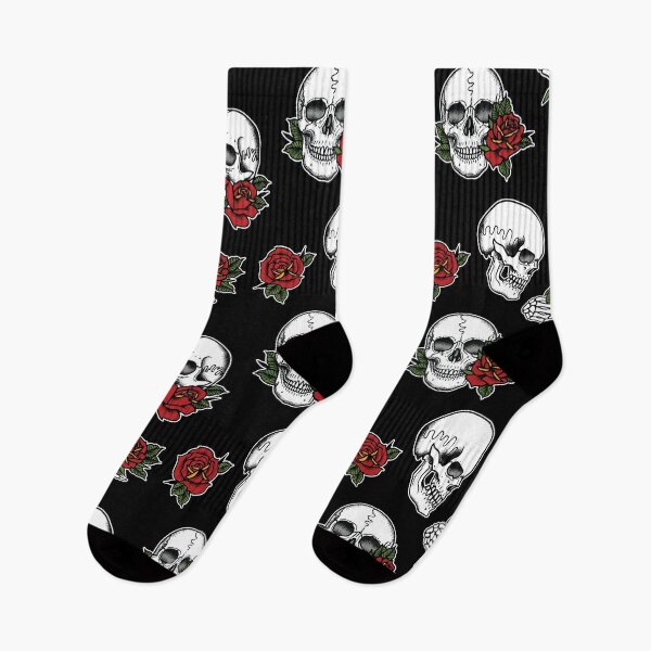 Item preview, Skulls and Roses Tattoo Pattern designed and sold by SevenRelics.
