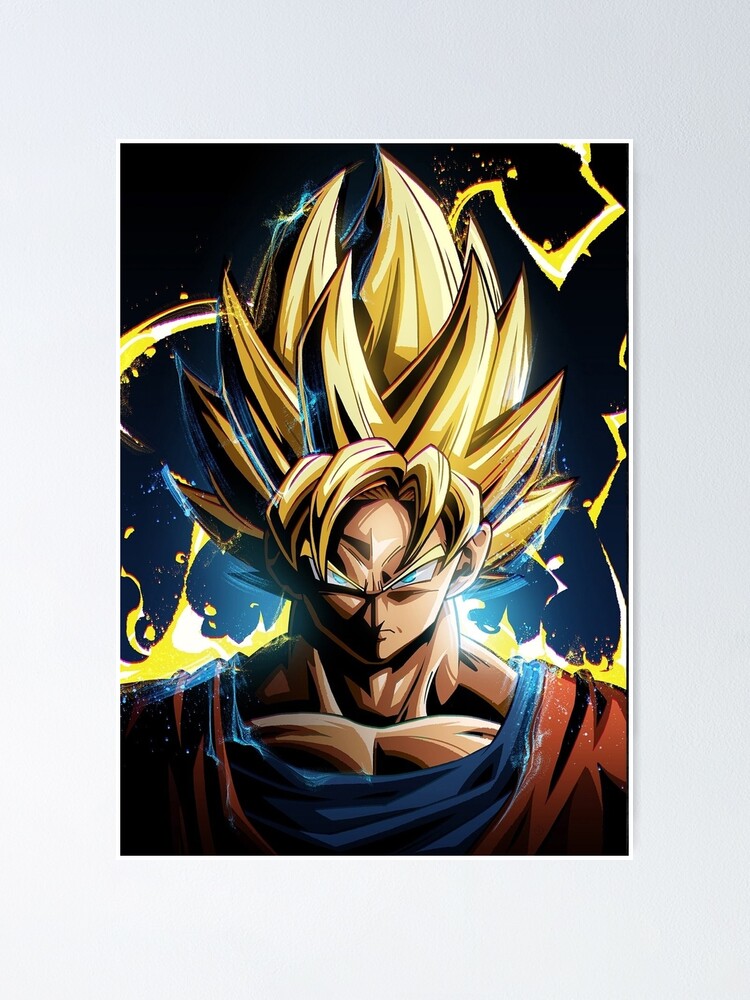 Goku Super Saiyan Dragon Ball Artwork Poster By Artanddesigni Redbubble