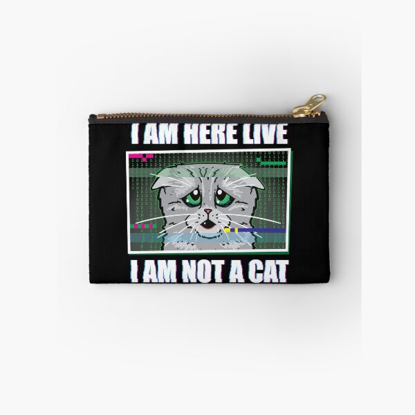 Item preview, I AM HERE LIVE I AM NOT A CAT - Funny Lawyer Cat Video Call Meme designed and sold by JinxWhaleDesign.