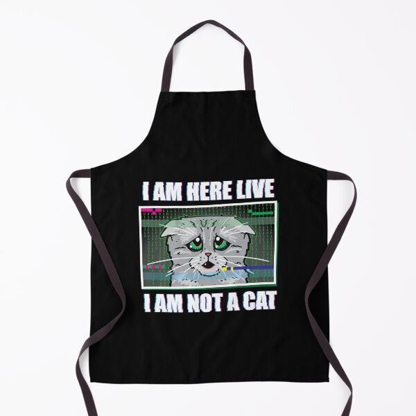 Item preview, I AM HERE LIVE I AM NOT A CAT - Funny Lawyer Cat Video Call Meme designed and sold by JinxWhaleDesign.