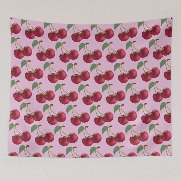 Item preview, Pattern of realistic red cherry fruits designed and sold by digoarpi.