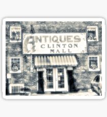 "Antiques... Clinton Mall, #4"... prints and products Sticker