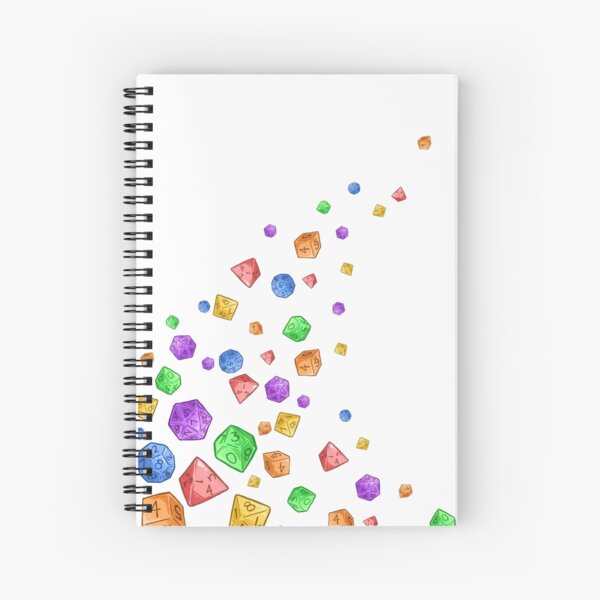 Rainbow Dice Wave Spiral Notebook