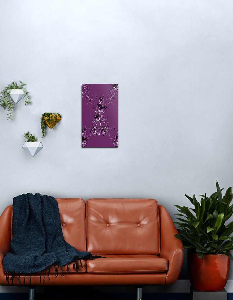 Lámina metálica «Tres flores: violeta, negra, blanca.» de WzoryOzdobne |  Redbubble