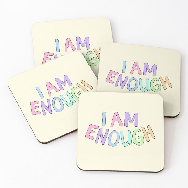 Item preview, I am Enough Yellow Badge designed and sold by Gold Star Creative.