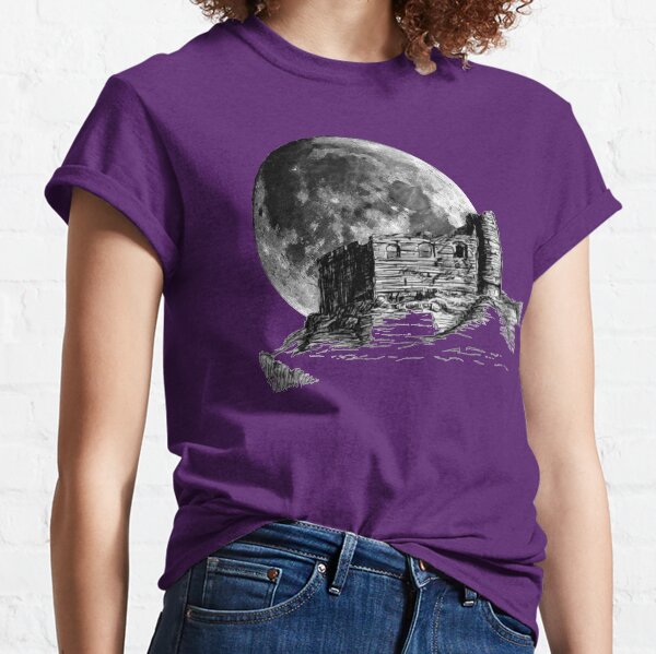 Old Stone Castle Ruins in the Moonlight Classic T-Shirt