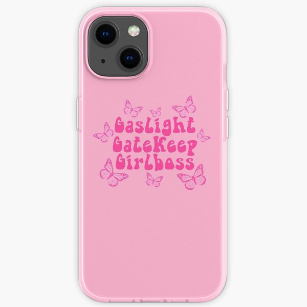 Gaslight Gatekeep Girlboss <3 (pink background) iPhone Soft Case