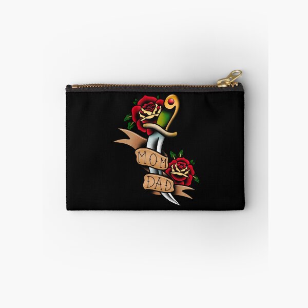 Item preview, Mom and Dad Roses Dagger Traditional Tattoo designed and sold by trajeado14.
