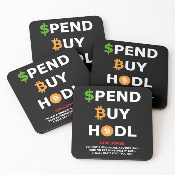 Item preview, SPEND DOLLARS BUY BITCOIN AND HODL WITH DISCLAIMER designed and sold by stretchtees.