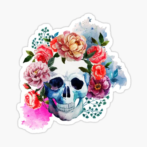 Flower Skull Sticker
