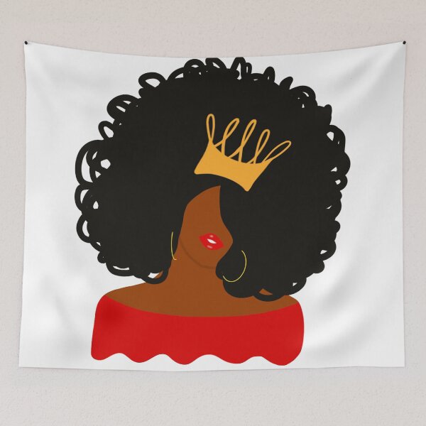 Item preview, Black Queen With Afro and Gold Crown designed and sold by blackartmatters.