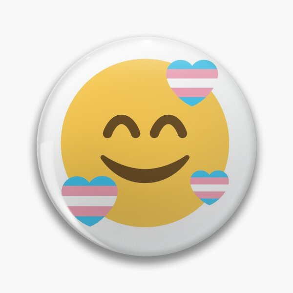 Item preview, Smiling Face with Hearts Emoji Trans Pride designed and sold by lavenderhearts.