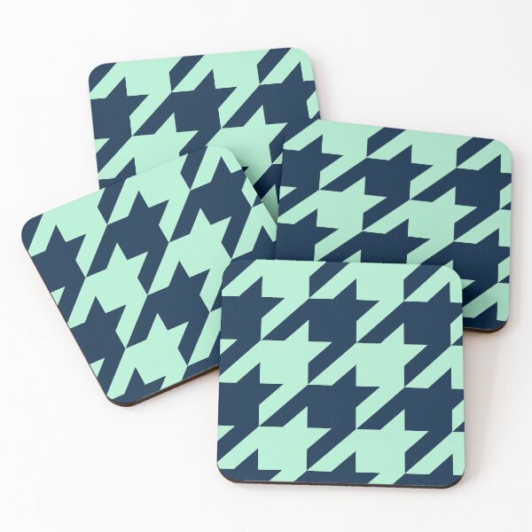 Item preview, Mint and Sailor Blue Houndstooth Large designed and sold by Feeling Artsy.