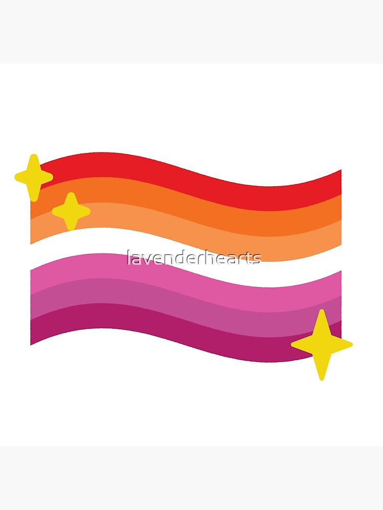 "Lesbian Pride Flag Sparkle Emoji" Photographic Print by lavenderhearts