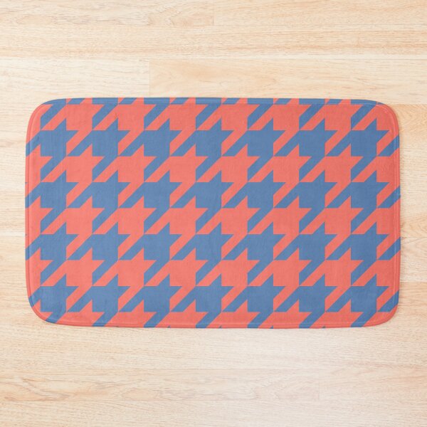 Item preview, Coral and Pacific Blue Houndstooth Large designed and sold by Feeling Artsy.