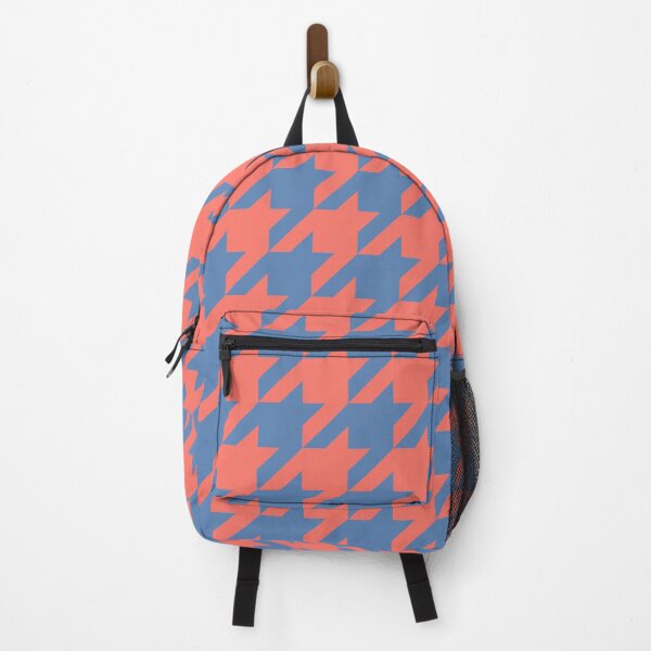 Item preview, Coral and Pacific Blue Houndstooth Large designed and sold by Feeling Artsy.