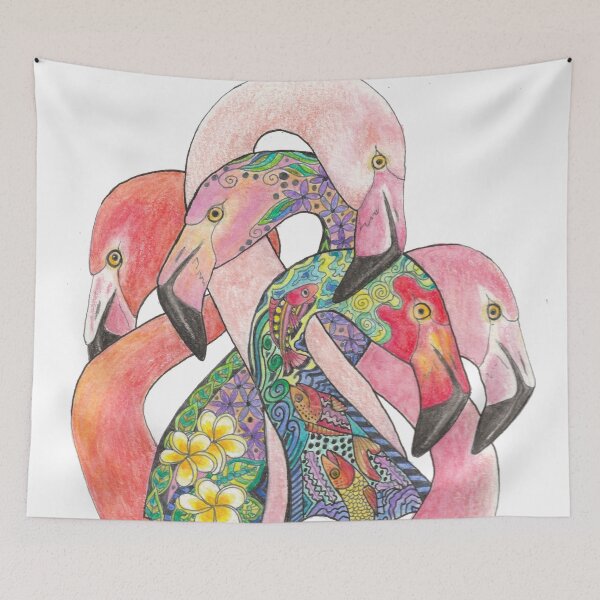 Item preview, 5 flamingos designed and sold by Linda Bassett.