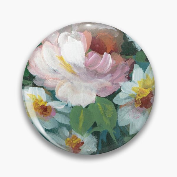 Item preview, Melocotón y rosa blanca con pequeñas flores blancas designed and sold by Smalltownart.