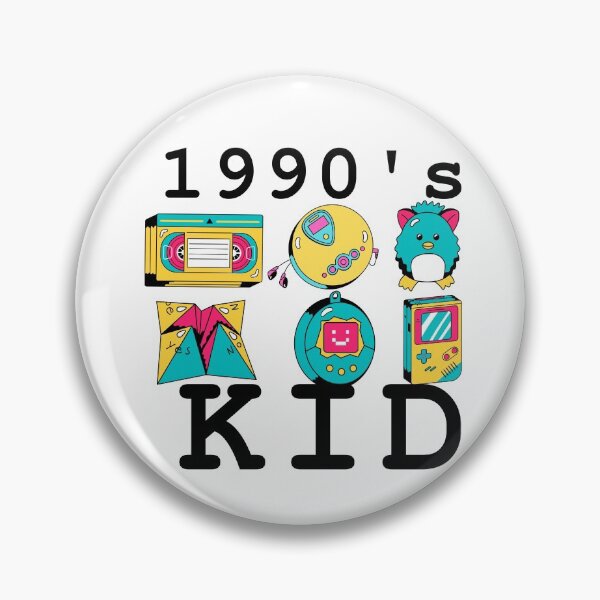 Item preview, 1990s Kid T-shirt, Retro Vintage VHS Video Tape Discman Furby Chatterbox Tamagotchi Game Boy T-shirt Black Ink designed and sold by KananiandKiki.