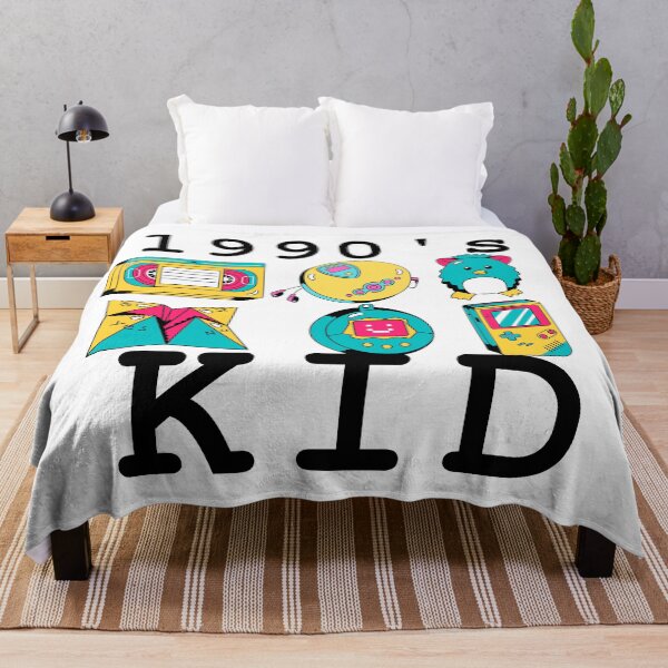 Item preview, 1990s Kid T-shirt, Retro Vintage VHS Video Tape Discman Furby Chatterbox Tamagotchi Game Boy T-shirt Black Ink designed and sold by KananiandKiki.