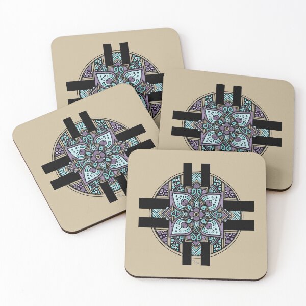 Item preview, Floral Mandala in Lavender, Sky Blue and Tan designed and sold by Free-Spirit-Meg.