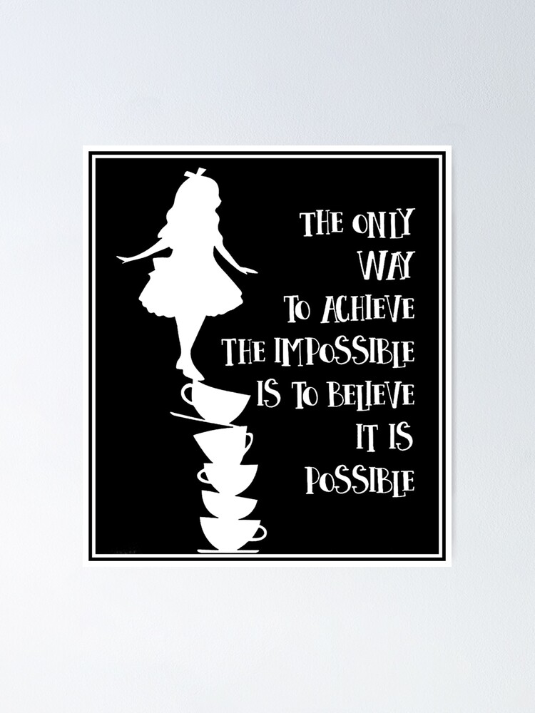"ALICE IM WUNDERLAND Vintage Spruch Silhouette Print" Poster von