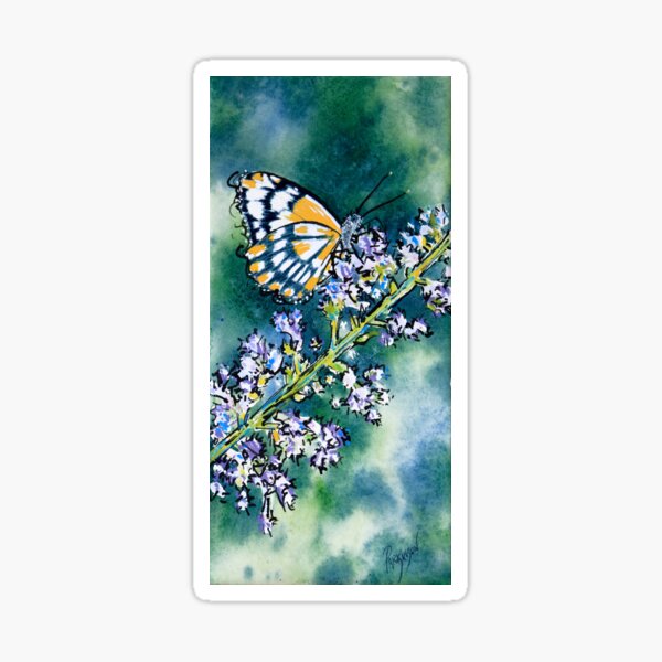 Butterfly Resting on a Nepeta Flower Sticker