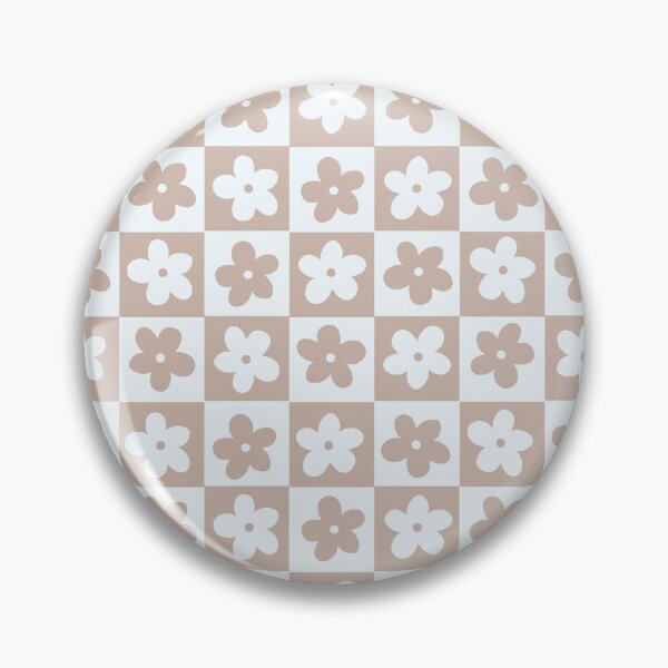 Item preview, Light Brown and Off White Checkered Squares with Flowers designed and sold by xxroseate.