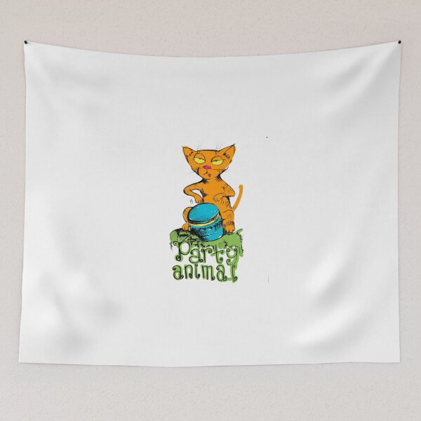 Item preview, orange-funny-cat-playing-drums designed and sold by manuelunsui.