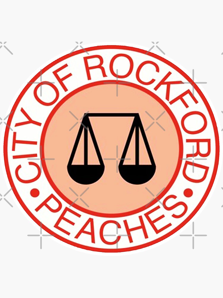 THE ROCKFORD PEACHES SHIRT AND STICKER  Sticker for Sale by StillChasing