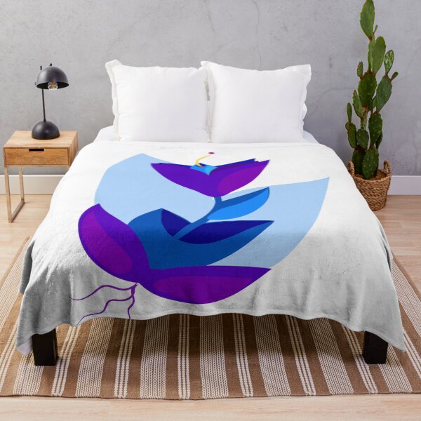 Item preview, Purple and blue flower illustration designed and sold by Gabrielle Freitas.