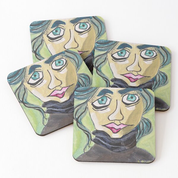 Item preview, Green-Eyed Girl, Abstract Funky Portrait designed and sold by Lori Rivera.