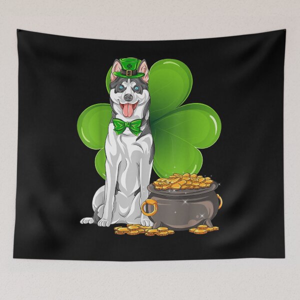Item preview, Siberian Husky Dog Irish Leprechaun Saint St Patrick Day  designed and sold by aguilaro.