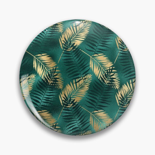 Item preview, Patrón de hoja grabada en oro y verde azulado designed and sold by JJxp.