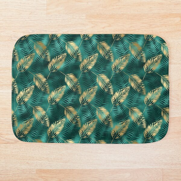 Item preview, Patrón de hoja grabada en oro y verde azulado designed and sold by JJxp.