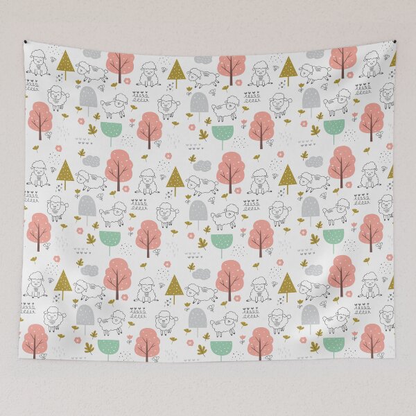 Item preview, Sheep and Trees Background designed and sold by della95.